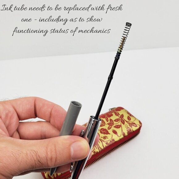 Heiko 542 Ballpoint Pen Vintage German w/ Zipper Case C.E. Pilz Fullhalter-Etui - Picture 7 of 14